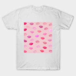 Kiss and lips pattern T-Shirt